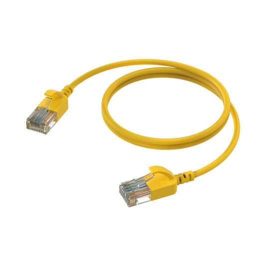 CAT6A Patchkabel (SLIM) - U/UTP | LSHF | Yellow | 0,15m